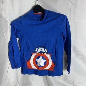 Marvel Amazon Essentials Captain America Longeeve Hoodie Shirt Kids Size 5